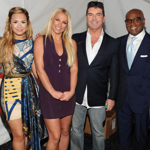 X Factor Upfront, Demi Lovato, Britney Spears, Simon Cowell, LA Reid X Factor Upfront, Demi Lovato, Britney Spears, Simon Cowell, LA Reid